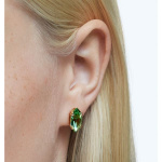 Gema stud earrings, Green, Gold-tone plated